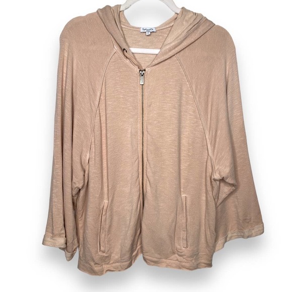 Splendid Pink Zip Hooded Sweater Size Small - Picture 1 of 7